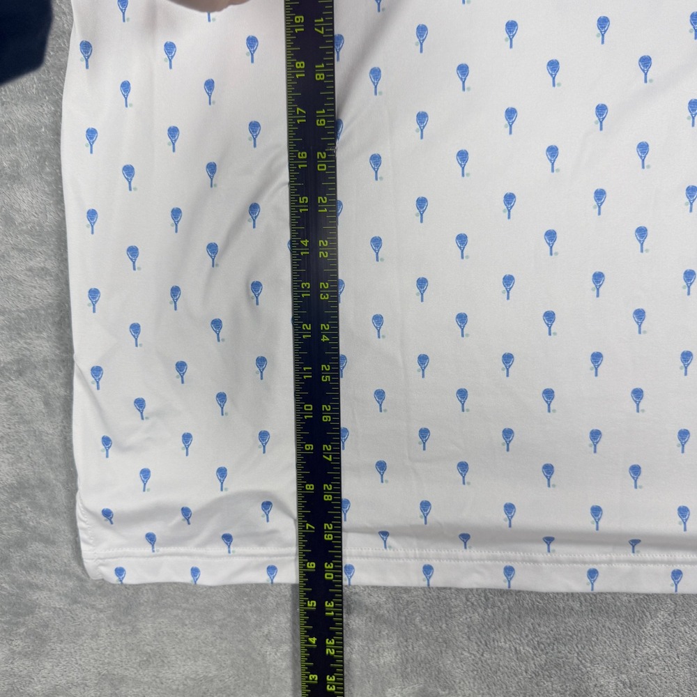 Vineyard Vines Mens XL Polo Shirt White Tennis Racquet AOP On-The-Go Sankaty - Picture 7 of 10